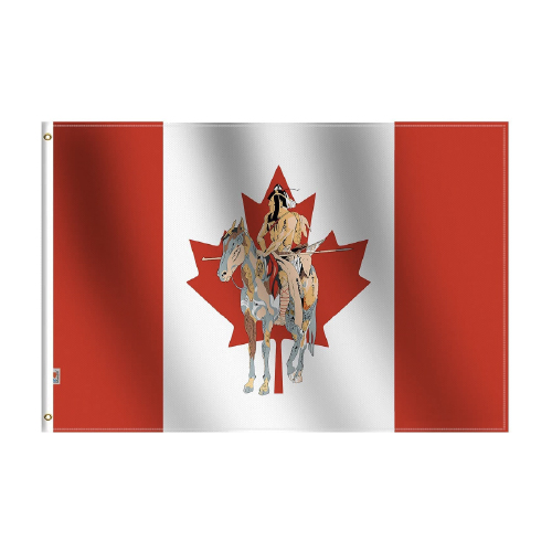 Canadian Indian with Horse Flag