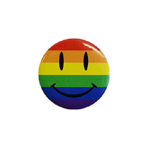 Pride Happy Face Round Button