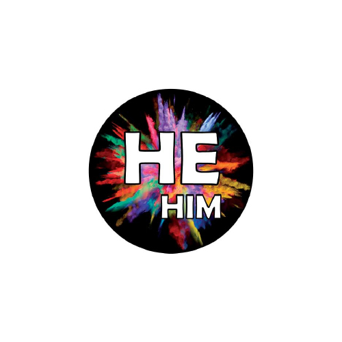 He / Him Pronoun Buttons