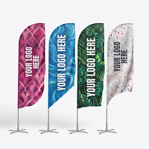 Custom Feather Flags Bow Shape