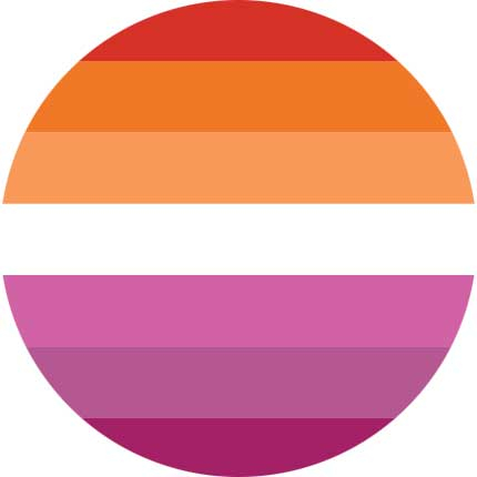 Lesbian Sunset (7 Stripe) Buttons | The Flag Shop