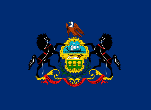 Flag of USA State of Pennsylvania