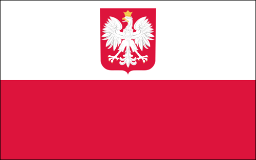 Poland Flag with Eagle Crest