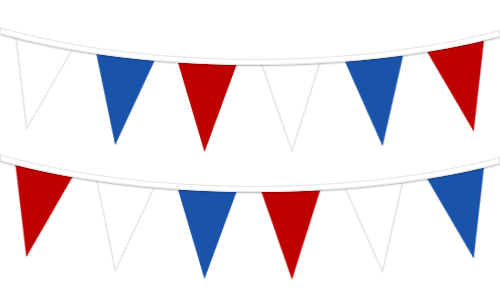 Red/White/Blue Plastic Pennant String, 120