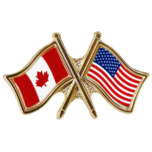 USA and Canada Flag Pin