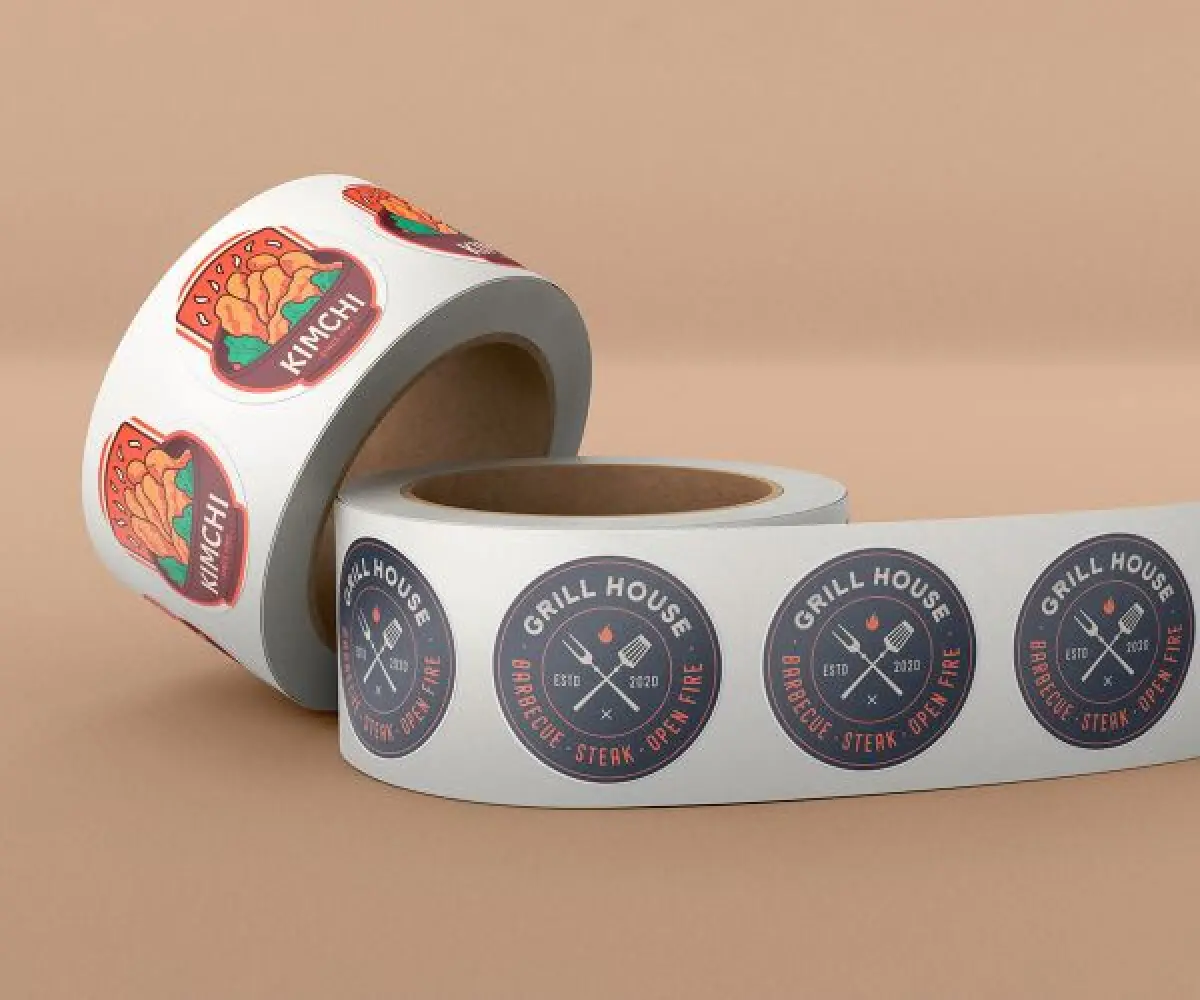 Custom Sticker Rolls & Roll Labels for Business with Logo and Text - Premium Paper Stickers