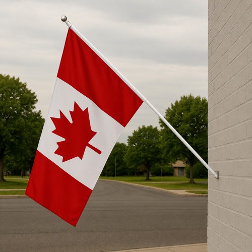 canada flagpole white