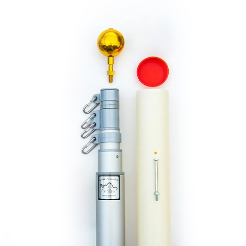 Titan Telescopic Flagpole, Silver