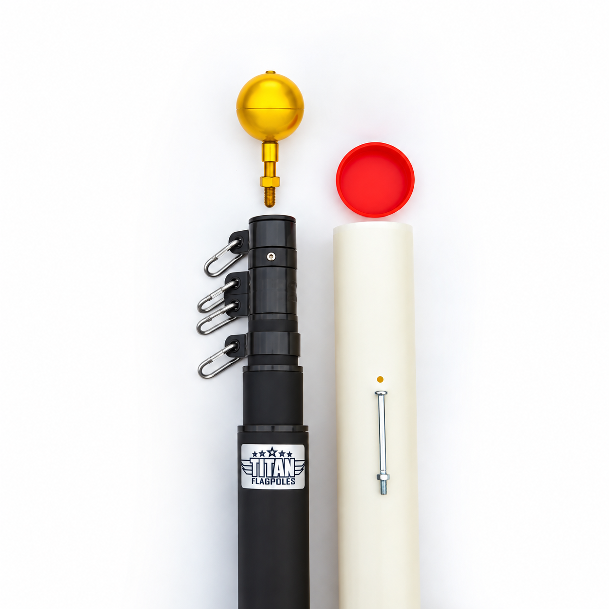 Titan Flagpole Kit Flat Lay