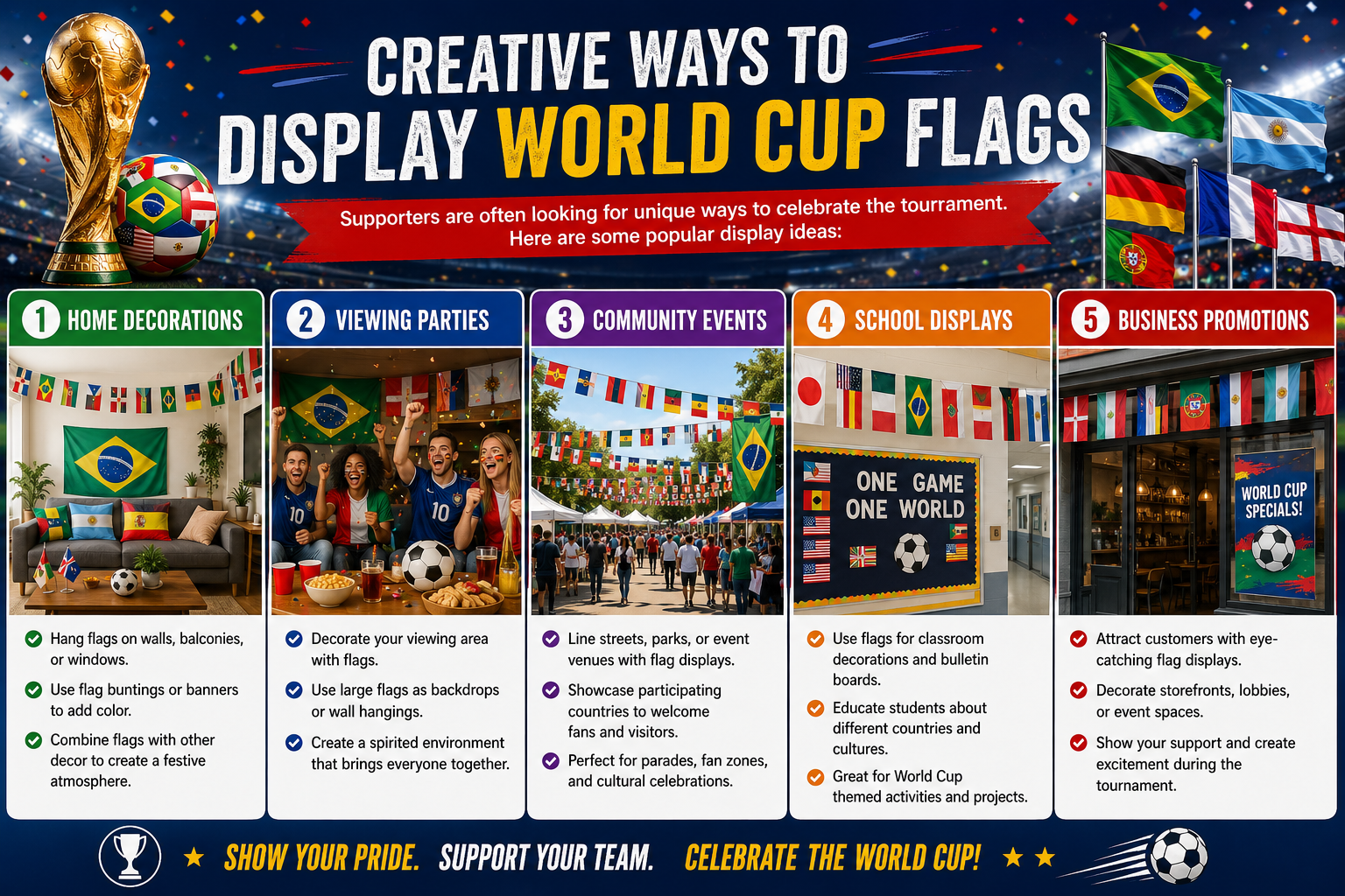 Creative Ways to Display World Cup Flags