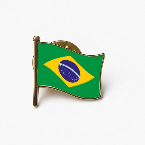 brazil waving flag pin