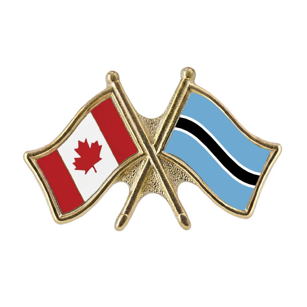 Canada/Botswana Crossed Pin