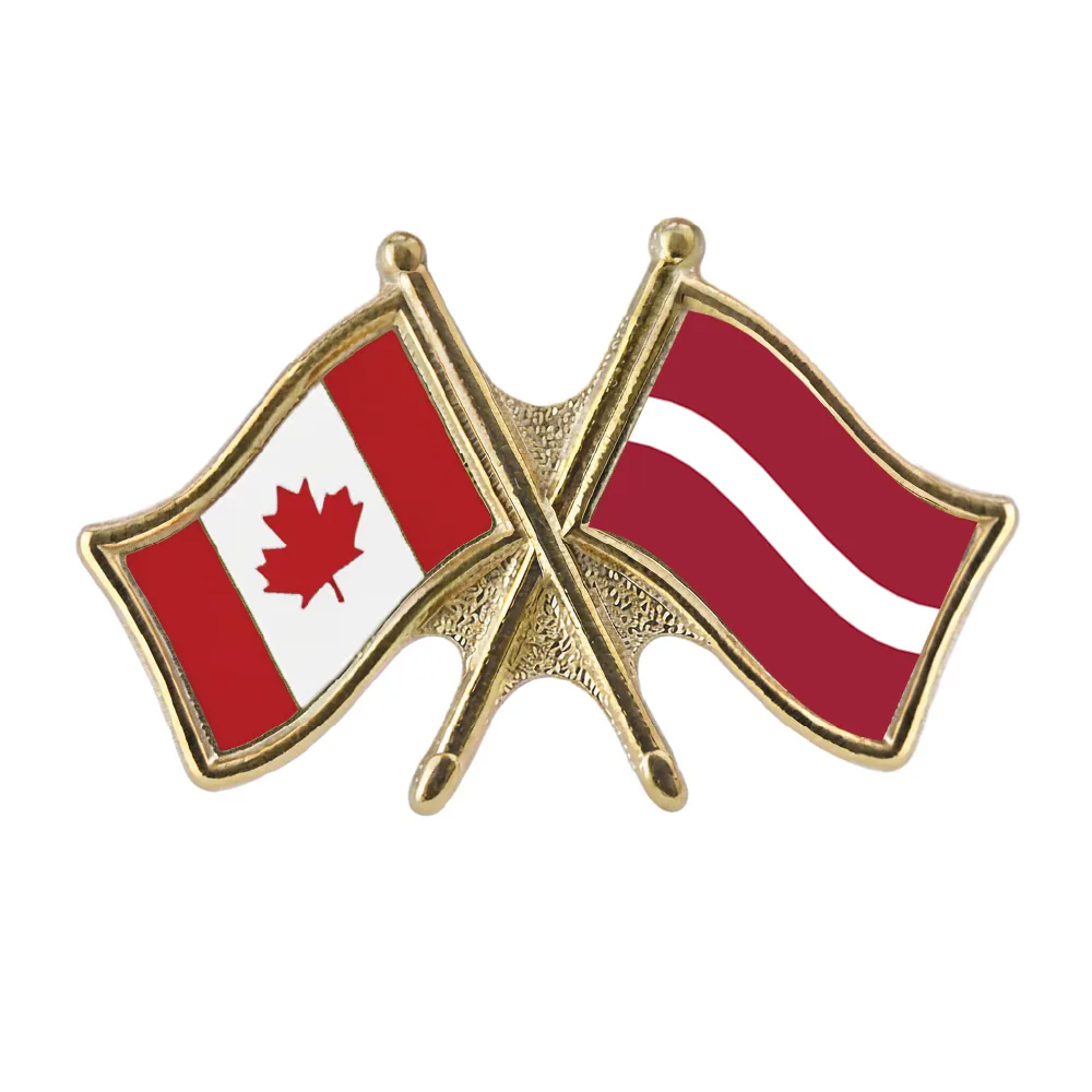 Canada/Latvia Crossed Pin