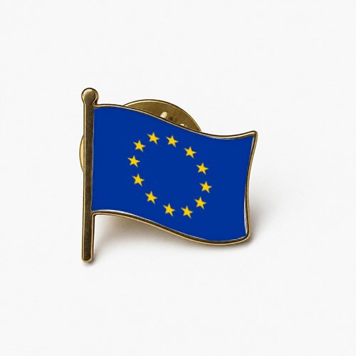 european union waving flag pin