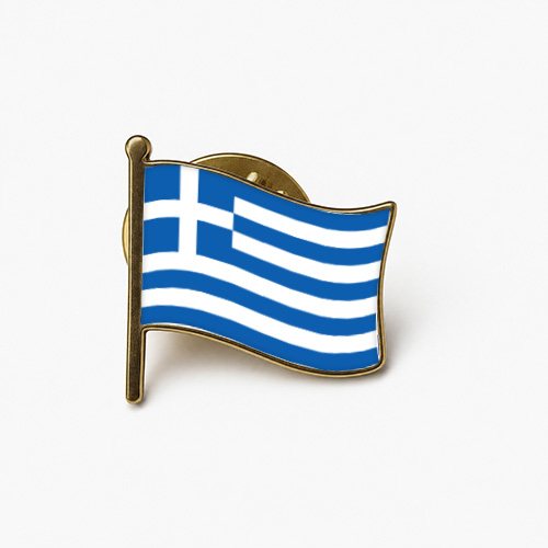 greece waving flag pin