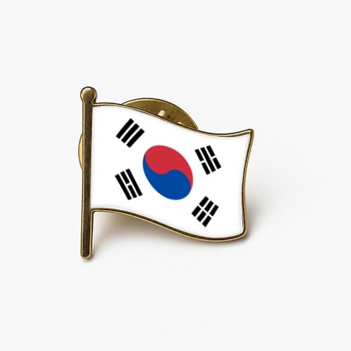 south korea waving flag pin