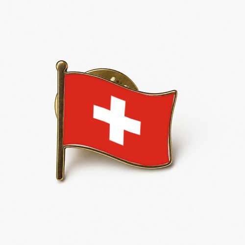 switzerland waving flag pin