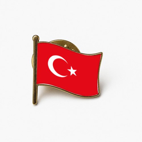 turkey waving flag pin