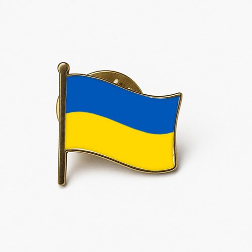 ukraine waving flag pin