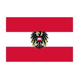 Austria flag with crest