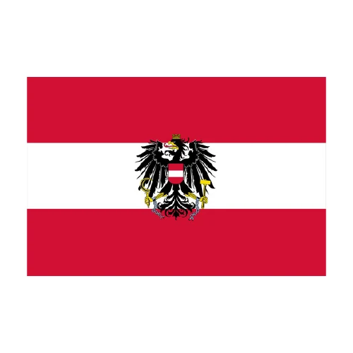 Austria flag with crest