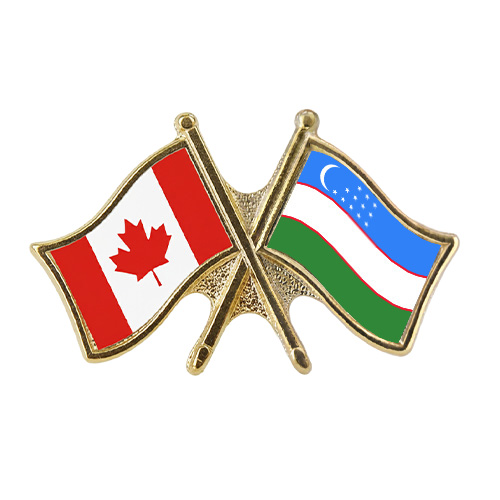 Canada Uzbekistan Crossed Pin – NFS-143