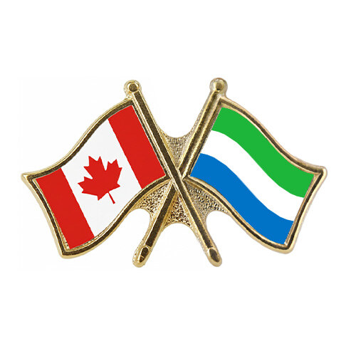 Canada Sierra Leone crossed flag lapel pin