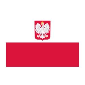Poland flag with crest