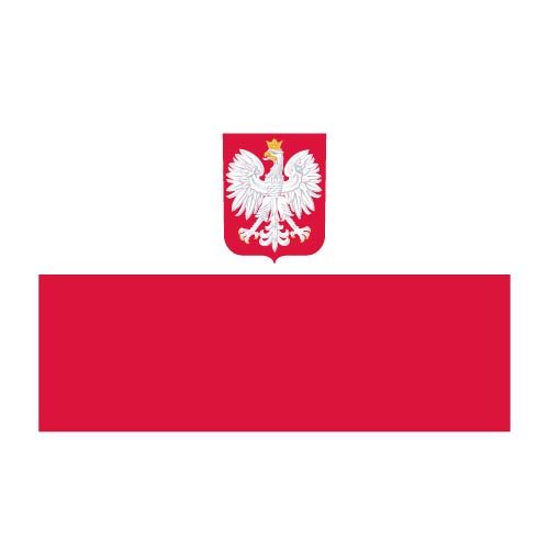 Poland flag with crest