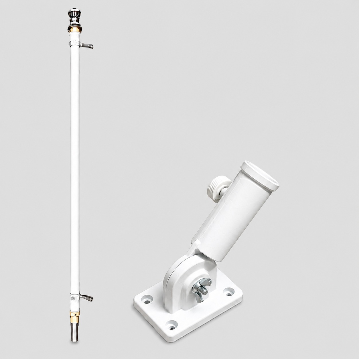 White spinning pole kit with adjustable bracket