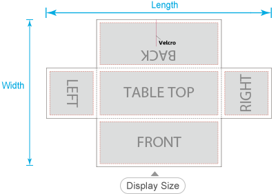Fitted Table Covers Back with Velcro - Sizes 2