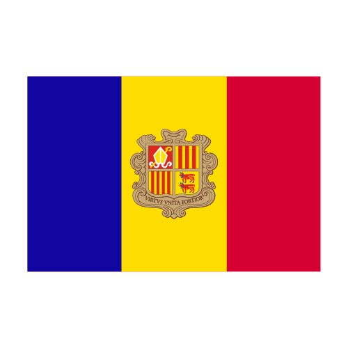 Andorra flag with crest