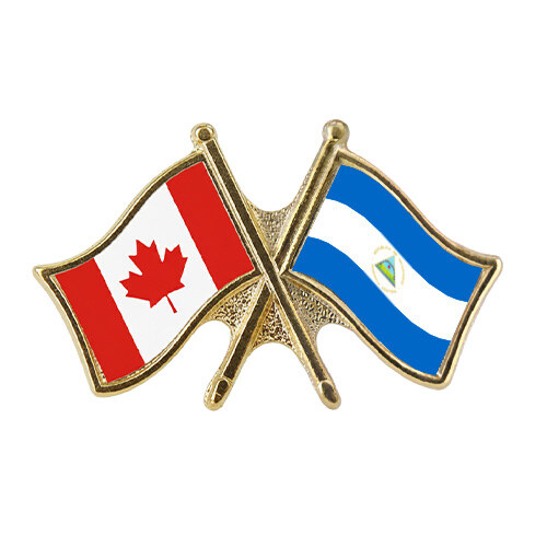 Canada Nicaragua crossed flag lapel pin
