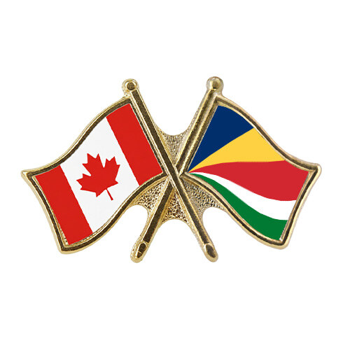 Canada Seychelles crossed flag lapel pin
