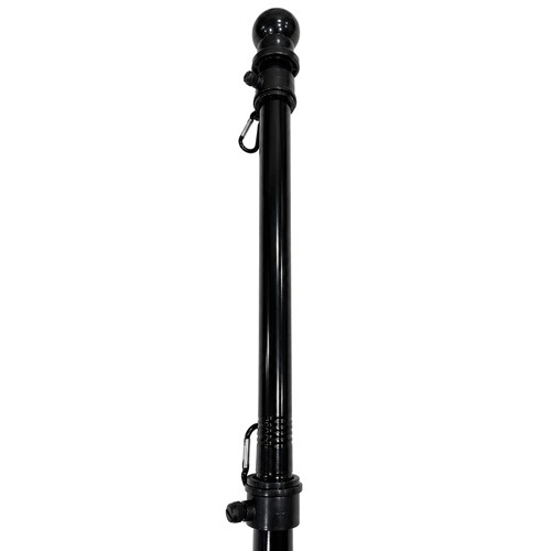 6 ft. black sectional flagpole - top with flag clips